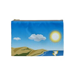 Grid Sky Course Texture Sun Cosmetic Bag (medium)  by Nexatart