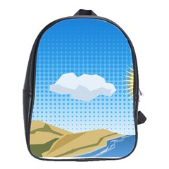 Grid Sky Course Texture Sun School Bags(large)  by Nexatart