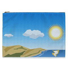 Grid Sky Course Texture Sun Cosmetic Bag (xxl)  by Nexatart