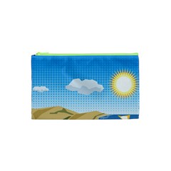 Grid Sky Course Texture Sun Cosmetic Bag (xs) by Nexatart