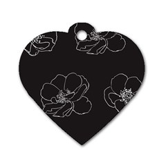 Rose Wild Seamless Pattern Flower Dog Tag Heart (two Sides) by Nexatart