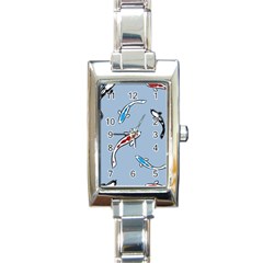 Koi Carp East Vector Seamless Rectangle Italian Charm Watch by Nexatart