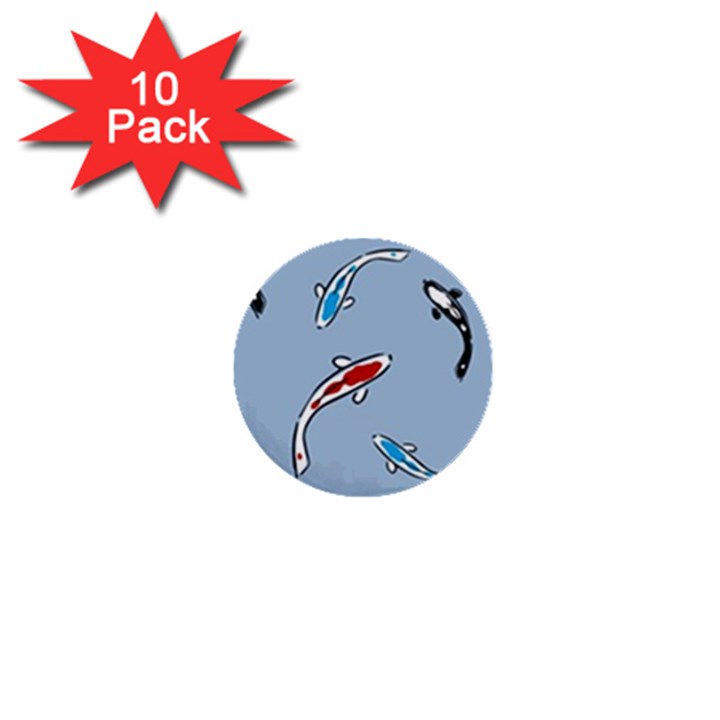 Koi Carp East Vector Seamless 1  Mini Buttons (10 pack) 