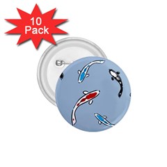 Koi Carp East Vector Seamless 1 75  Buttons (10 Pack) by Nexatart