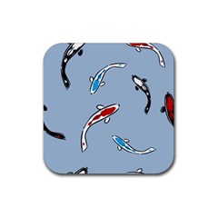 Koi Carp East Vector Seamless Rubber Coaster (square)  by Nexatart