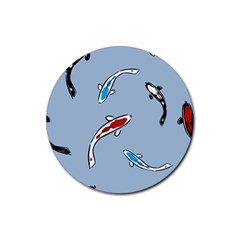 Koi Carp East Vector Seamless Rubber Coaster (round)  by Nexatart