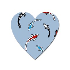 Koi Carp East Vector Seamless Heart Magnet by Nexatart