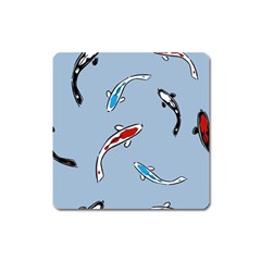 Koi Carp East Vector Seamless Square Magnet by Nexatart