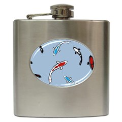 Koi Carp East Vector Seamless Hip Flask (6 Oz) by Nexatart