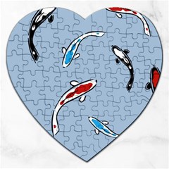 Koi Carp East Vector Seamless Jigsaw Puzzle (heart) by Nexatart