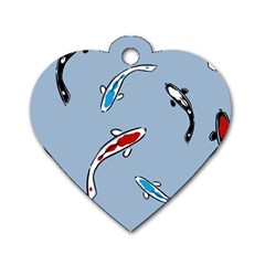 Koi Carp East Vector Seamless Dog Tag Heart (one Side) by Nexatart