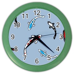 Koi Carp East Vector Seamless Color Wall Clocks by Nexatart