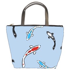 Koi Carp East Vector Seamless Bucket Bags by Nexatart