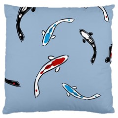 Koi Carp East Vector Seamless Large Cushion Case (one Side) by Nexatart