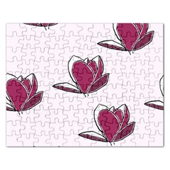 Magnolia Seamless Pattern Flower Rectangular Jigsaw Puzzl by Nexatart