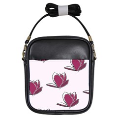 Magnolia Seamless Pattern Flower Girls Sling Bags