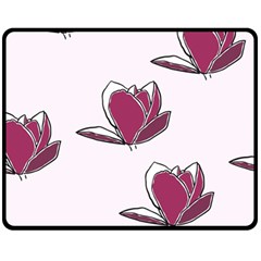 Magnolia Seamless Pattern Flower Fleece Blanket (medium)  by Nexatart