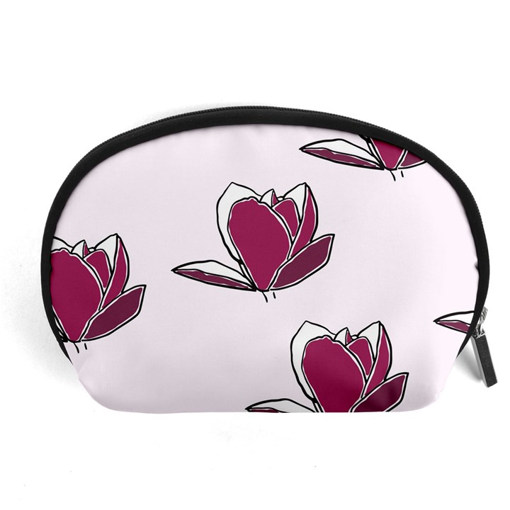 Magnolia Seamless Pattern Flower Accessory Pouches (Large) 