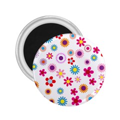 Floral Flowers Background Pattern 2 25  Magnets by Nexatart