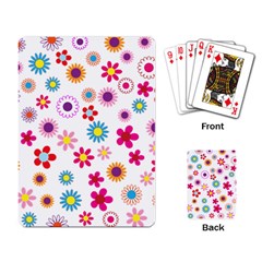 Floral Flowers Background Pattern Playing Card by Nexatart