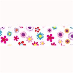 Floral Flowers Background Pattern Large Bar Mats by Nexatart