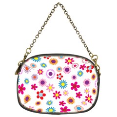 Floral Flowers Background Pattern Chain Purses (two Sides)  by Nexatart