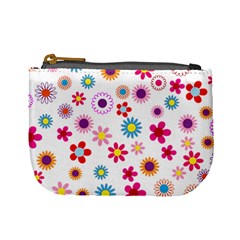 Floral Flowers Background Pattern Mini Coin Purses by Nexatart