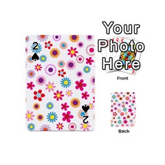 Floral Flowers Background Pattern Playing Cards 54 (mini)  by Nexatart