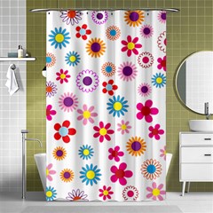 Floral Flowers Background Pattern Shower Curtain 48  X 72  (small)  by Nexatart