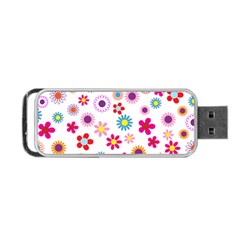 Floral Flowers Background Pattern Portable Usb Flash (two Sides) by Nexatart