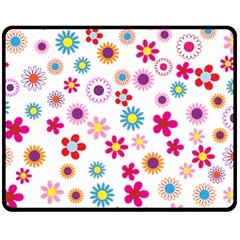 Floral Flowers Background Pattern Double Sided Fleece Blanket (medium)  by Nexatart