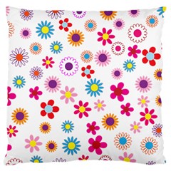 Floral Flowers Background Pattern Large Flano Cushion Case (two Sides) by Nexatart