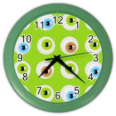 Eyes Background Structure Endless Color Wall Clocks by Nexatart