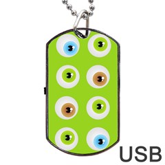 Eyes Background Structure Endless Dog Tag Usb Flash (two Sides) by Nexatart