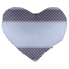 Blue Modern Large 19  Premium Flano Heart Shape Cushions by Nexatart