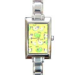 Apples Apple Pattern Vector Green Rectangle Italian Charm Watch