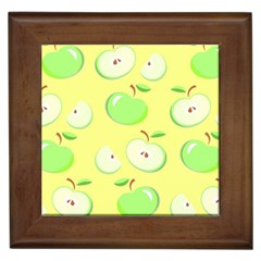 Apples Apple Pattern Vector Green Framed Tiles