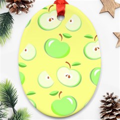 Apples Apple Pattern Vector Green Ornament (Oval)