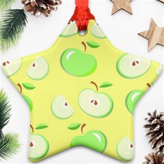 Apples Apple Pattern Vector Green Ornament (Star)