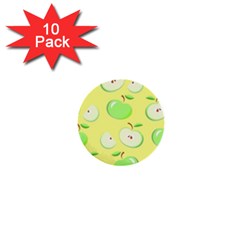 Apples Apple Pattern Vector Green 1  Mini Buttons (10 pack) 