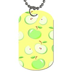 Apples Apple Pattern Vector Green Dog Tag (One Side)