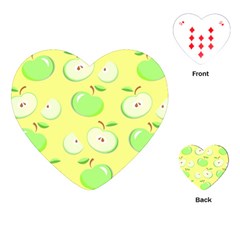 Apples Apple Pattern Vector Green Playing Cards (heart)  by Nexatart