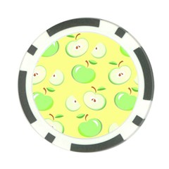 Apples Apple Pattern Vector Green Poker Chip Card Guard by Nexatart