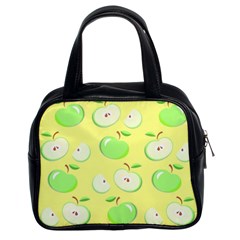 Apples Apple Pattern Vector Green Classic Handbags (2 Sides)