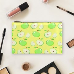 Apples Apple Pattern Vector Green Cosmetic Bag (medium)  by Nexatart