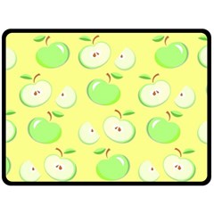 Apples Apple Pattern Vector Green Fleece Blanket (large)  by Nexatart