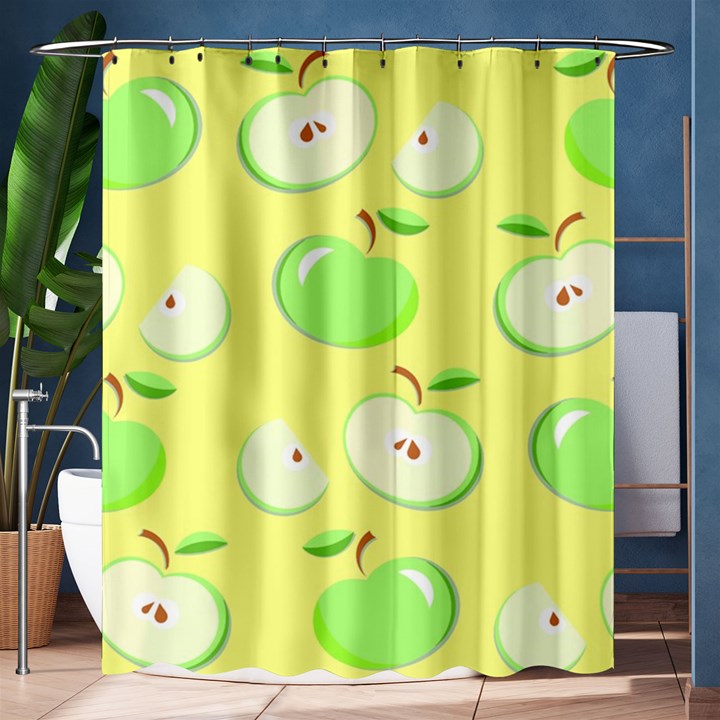 Apples Apple Pattern Vector Green Shower Curtain 60  x 72  (Medium) 