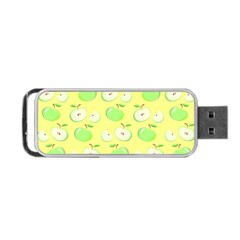 Apples Apple Pattern Vector Green Portable Usb Flash (one Side) by Nexatart