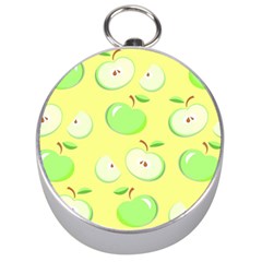 Apples Apple Pattern Vector Green Silver Compasses by Nexatart