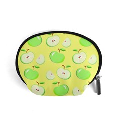 Apples Apple Pattern Vector Green Accessory Pouches (small)  by Nexatart